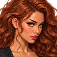 Personagem ruiva de cabelo ondulado