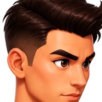 Personagem de cabelo escuro penteado para trás