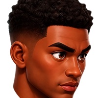 Personagem de cabelo curto escuro